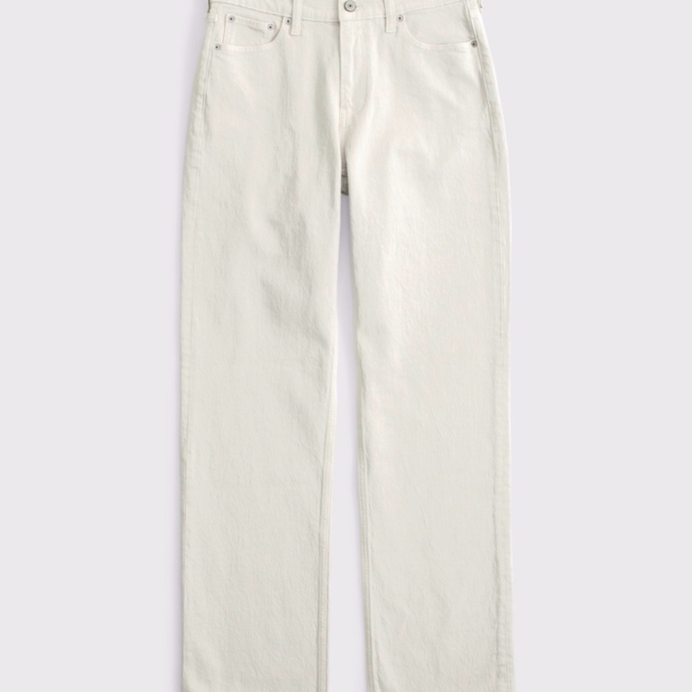 Abercrombie & Fitch women's Cream/light gray Straight Jeans